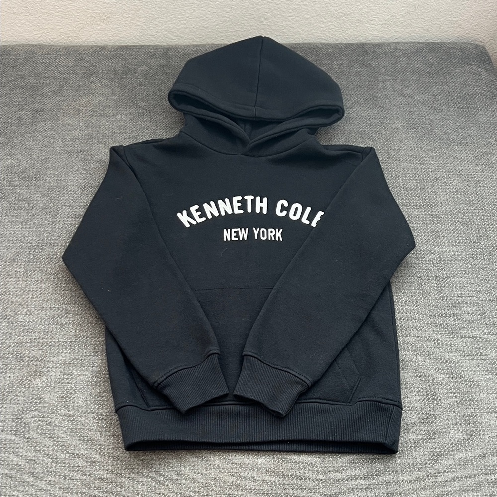 Kenneth Cole Black Hoodie with White Logo Text